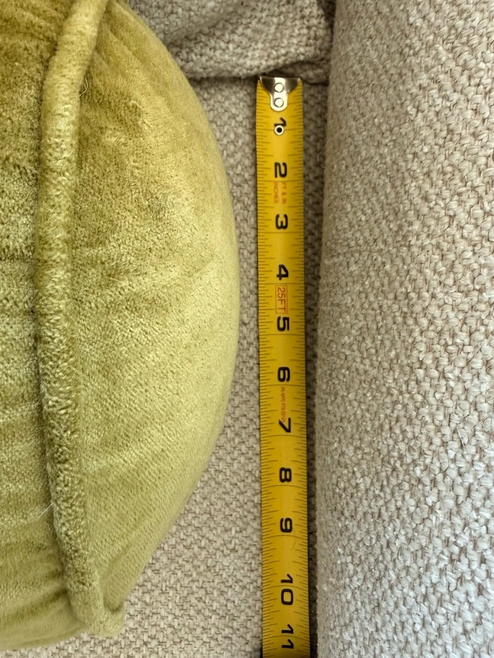 Crate & Barrel Olive Green Velvet Bolster Pillow
